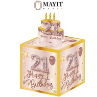MAYIT Birthday Pull-Out Money Gift Box, with Card Money Bouquet Money Roll Gift Box,   Party 16th/18