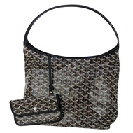 GOYARD Boheme PM Hobo Shoulder Bag Goyardine canvas Black Brown Women with Pouch