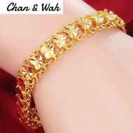 Chan Wah Malaysia Jewellery Gelang Tangan Lelaki Viral Murah Rantai Tangan Lelaki Emas Korea Cop 916 Bracelet Men for Indian Gold 916 Original Malaysia Bangles for Men European and American Bracelet for Men Wide 18 Mm Bracelet Men's Jewelry