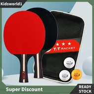 [kidsworld1.sg] Ping Pong Paddle 2 Rackets &amp; 3 Balls Ping Pong Paddles Set for Advanced Training