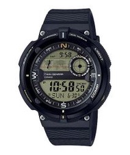 CASIO WATCH 卡西歐黑金配色登山兩地時間世界地圖溫度指北針運動腕錶 型號：SGW-600H-9A【神梭鐘錶】