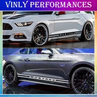 2PCS Car Side Door Stickers  d Mustang Shelby gt 500 Tuning Accessories Racing Sports Stripe Auto Vi