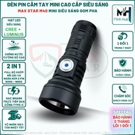 Đèn pin cầm tay mini siêu sáng MAX STAR M40 vỏ nhôm chống nước IPX6 soi sáng liên tục ~5 giờ chip le