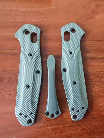 1 Pair Titanium Handle Scales With Pocket Clip for Benchmade 940.943 Osborne