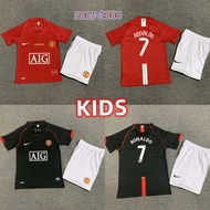 2007/08 Manchester United Kids Kit Home Ronaldo Retro Soccer Jersey