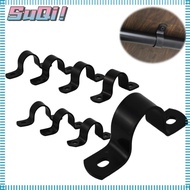 SUQI Iron Pipe Shelf Bracket, 1inch（32mm） Black Two Hole Pipe Strap, Durable Carbon Steel Pipe Clamp Fittings Worker