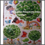 wall sticker / stiker dinding / stiker tembok 3d cla103 pohon pelangi