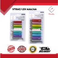 READY STOCK  (8 PCS PACK) V - TRAC RAINBOW COLOUR BATTERY AA / AAA 1.5V ALKALINE BATTERY ECO FRIENDL