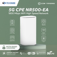 Tuoshi 5G CPE Router NR500-EA Openline 1800 Mbps Wi-Fi 6 High Speed Network 2000mAh x2 ZZM Trading