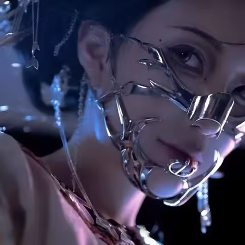 Cyberpunk Metal Mask Facial Jewelry, Alien Tech Style Earrings, Adjustable Valentine's Day Wedding P