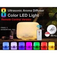 500ML DIFFUSER WITH REMOTE CONTROL ★ Humidifier Ultrasonic Aroma Diffuser ★ New 8 Led Light Color