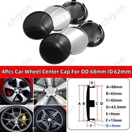 4Pcs/Set OD 68mm 2.75" ID 62mm 2.44" Dia Universal Car SUV Truck Wheel Center Rim Hub Cover Rims 6 C