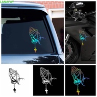 LANAFAY Car Prayer Gesture Laser Sticker, Prayer Gesture Easy Install Prayer Gesture Decoration Stic