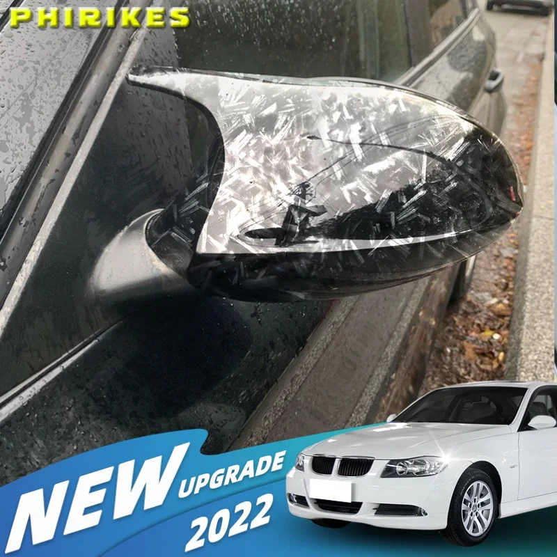 1คู่สำหรับ BMW E87 E81 E91 E90 E82ผ้าคลุมกระจกมองหลังรถสไตล์คาร์บอนไฟเบอร์ E92 E93ด้านหลัง