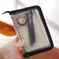 A6 Black Cute Zip Bag Transparent Loose Leaf Binder Notebook Inner Core Cover Note Book Planner Offi