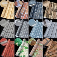 Wallpaper 45cm x 1000cm Kertas Dinding Bata 3D Brick Wall Sticker Bedroom Living Room Self-adhesive 