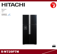 [ Delivered by Seller ] HITACHI 4 Door Big French Refrigerator / Freezer / Fridge / Peti Sejuk 540L R-W720P7M GBK