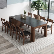 ❥Nordic Slate Folding Small Dining Table Dining Chair Small Apartment Retractable Slate Dining T ◁i