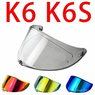 K6S Helmet Visor for AGV K6, High-Strength Windshield/Sunshield, TUVQ Electroplating