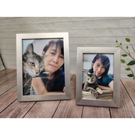Photo Frame Real Wood Silver Frame​Size 4x4 /4x6 /6x8 Double And Single Type