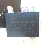 Capacitor 3 uF 450 V Fan Capacitor 3 MF HD CBB61 Box (Can Be 5pcs @ 13,200)