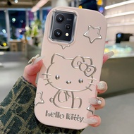 Casing hp For Realme 9 5G 9 Pro 5G V25 5G Case Star and Cat Pattern HP Case Round Fat Cesing Silicon
