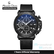 [Official Warranty] Alexandre Christie 9205BCLIPBA Men's Black Dial Leaather Strap Watch