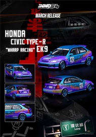 INNO 1:64 HONDA CIVIC TYPE-R EK9 WHARP RACING Xe Mô Hình Đúc JDM