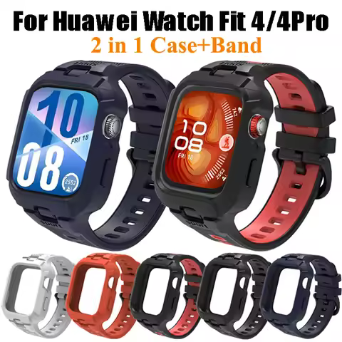 Sport Strap For Huawei Watch Fit 4 4 Pro Screen Protector Bumper Frame Protector+Wrist Strap For Hua