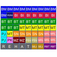 SJKT STICKER JADUAL WAKTU SEKOLAH RENDAH SJKT UNTUK GURU (BESAR 3cmx3cm)-DI PAPAN KENYATAAN