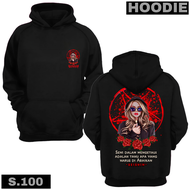 SEISHIN SWITER HOODIE SATANIC switer kualitas distro bahan caton fleece warna hitam