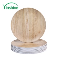 Yinshine Brand 12pcs 10 inch Bamboo Print melamine plates set sale per dozen unbreakable Plato big t