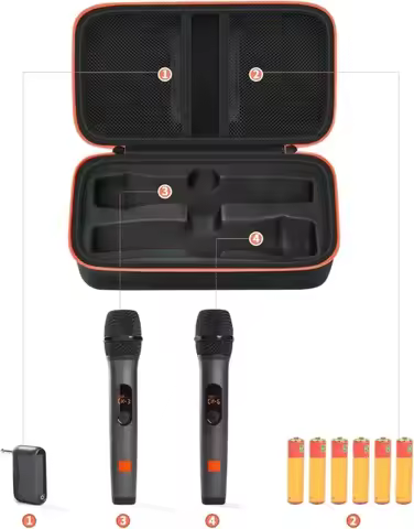 Wireless Microphone Bag for JBL Wireless Two Microphone System Universal Handheld Dual Mic Travel Ba