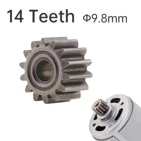 14 Teeth 9.8mm Diameter Replaceable Motor Gear for RS550 DC Motor 10.8V / 12V 14.4V 16.8V 18V 21V 25