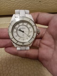 J12白瓷錶帶，12鑽不鏽鋼扣，電磁錶