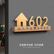 AT Hot Sale Customizable House Number Plate High-End Solid Wood House Number Plate Sign Plate Acryli