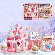 Yasini Bunny Villa Play House Girl Scene Decoration Girl Play House Castle One Piece Shipment