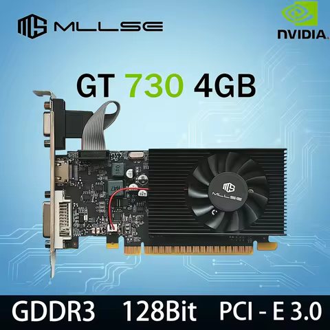 MLLSE GT730 4GB GT740 4GB Graphics Card GDDR3 128Bit DVI VGA PCI-E 3.0 Geforce GPU Gt 730 Gaming Vid