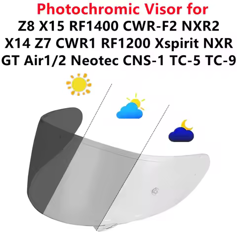 Photochromic Helmet Visor for SHOEI Z8 X15 RF1400 CWR-F2 NXR1/2 X14 Z7 CWR1 RF1200 Xspirit GT Air1/2
