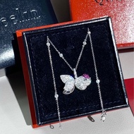 Qeelin 麒麟 Qinqin系列 白金滿鑽+紅寶石 金魚項鍊