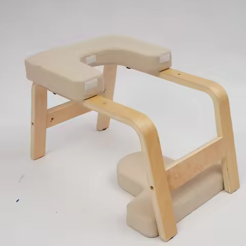 Yoga Inversion Chair Wooden Headstand Yoga Bench Wear Resistant Handmade H-Shaped Stable Base Safe I