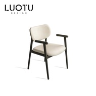 Italian Minimalist Solid Wood Dining Chair Designer Reception and Negotiation Chair Wabi-sabi Style 