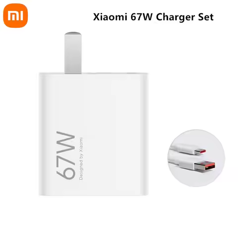 Xiaomi Mi 67W Charger With 6A Type-C Cable Set USB Wall Charger Single USB-A Port Output For Xiaomi 