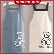 [MANGO] Apron Kitchen Household Waterproof And Oil-proof Waist Can Be Fixed Logo Printing Adult Work