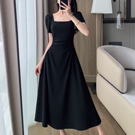 Elegant Plain Black Off Shoulder Dress - Ideal for Summer Beach & Dinner Parties | Plus Size Availab