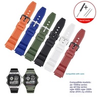 Replacement 18mm Silicone Rubber Strap for AE1200 AE1300 F108 W218 MRW200 Square Digital Watch
