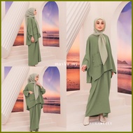 Ready Stock Hanan Kaftan kurung by Haurabelle Baju Raya 2023 Murah Ironless Bf Friendly Kain Pario Instant Bridesmaids