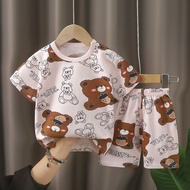 Baju Budak Bayi Set ShortSleeve Clothes Cartoon Tee Baju Kanak Boys Girls Cute Clothing Summer Wear 
