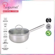 La gourmet Classic 18 x 7cm Stainless Steel Saucepan with Glass Lid 2L (IH)