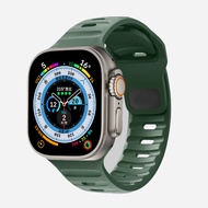 สายซิลิโคนสำหรับสายคาด Apple Watch 9 8 7 6 SE 5 4 40มม. 44มม. 41มม. 45มม. ยางสายข้อมือสำหรับเปลี่ยนสำหรับ I Watch Series 1/2/3 38มม. 42มม. สำหรับ Apple Watch Ultra/Ultra2 49มม.